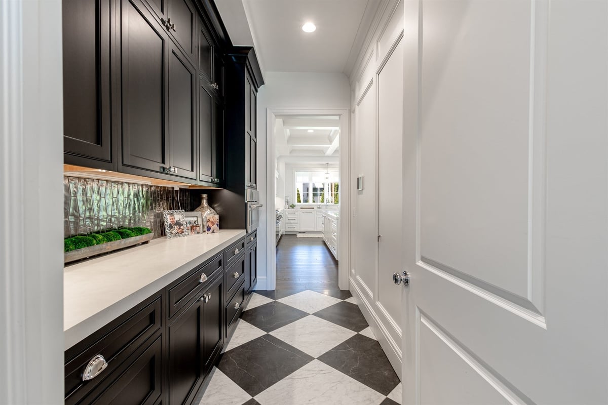 butlers-pantry-with-black-cabinetry-and-a-checkered-marble-floor-southeast-mi-optimized
