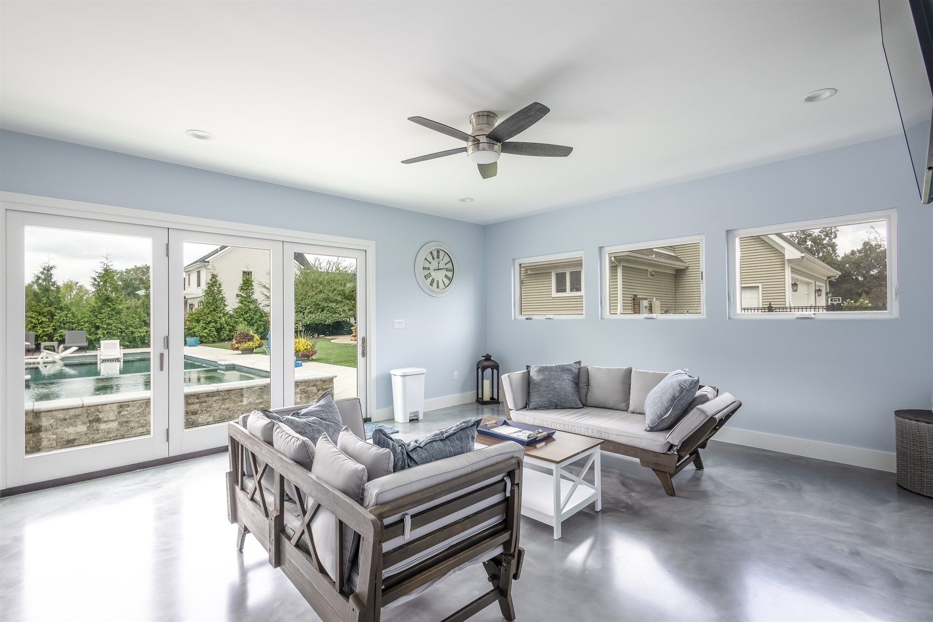 Pool House Interior High-End Home Addition in Oakland County, MI