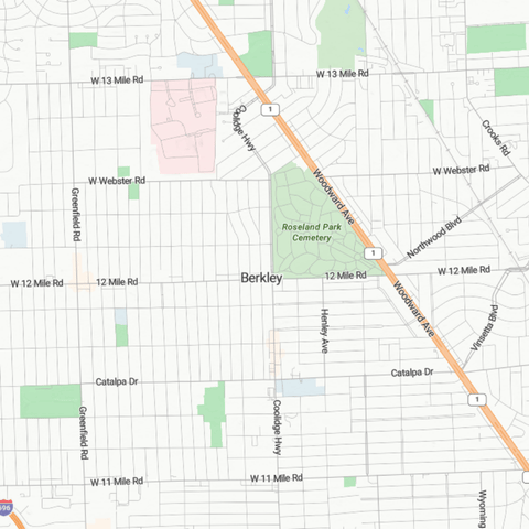 Map of Berkley, MI