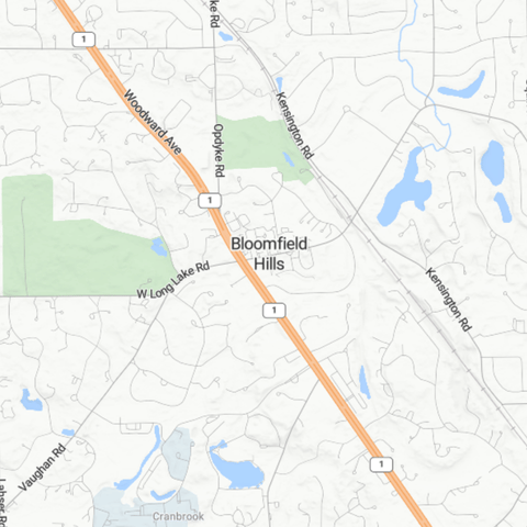 Map of Bloomfield Hills, MI