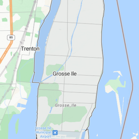 Map of Grosse Ile, MI