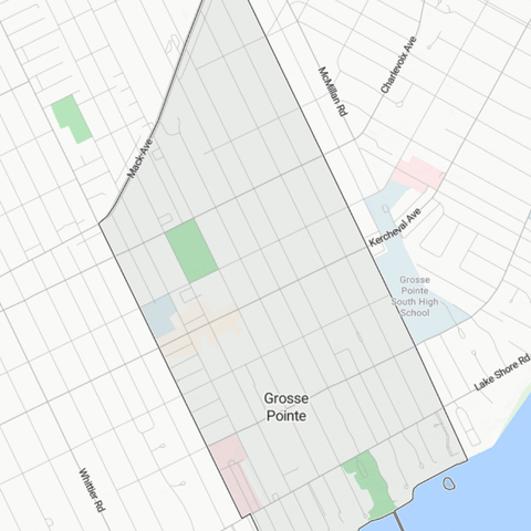 Map of Grosse Point, MI