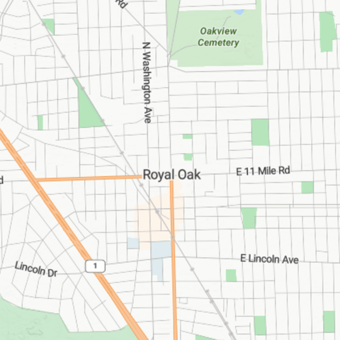Map of Royal Oak, MI