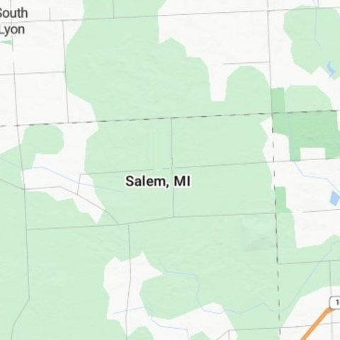 Map of Salem, MI