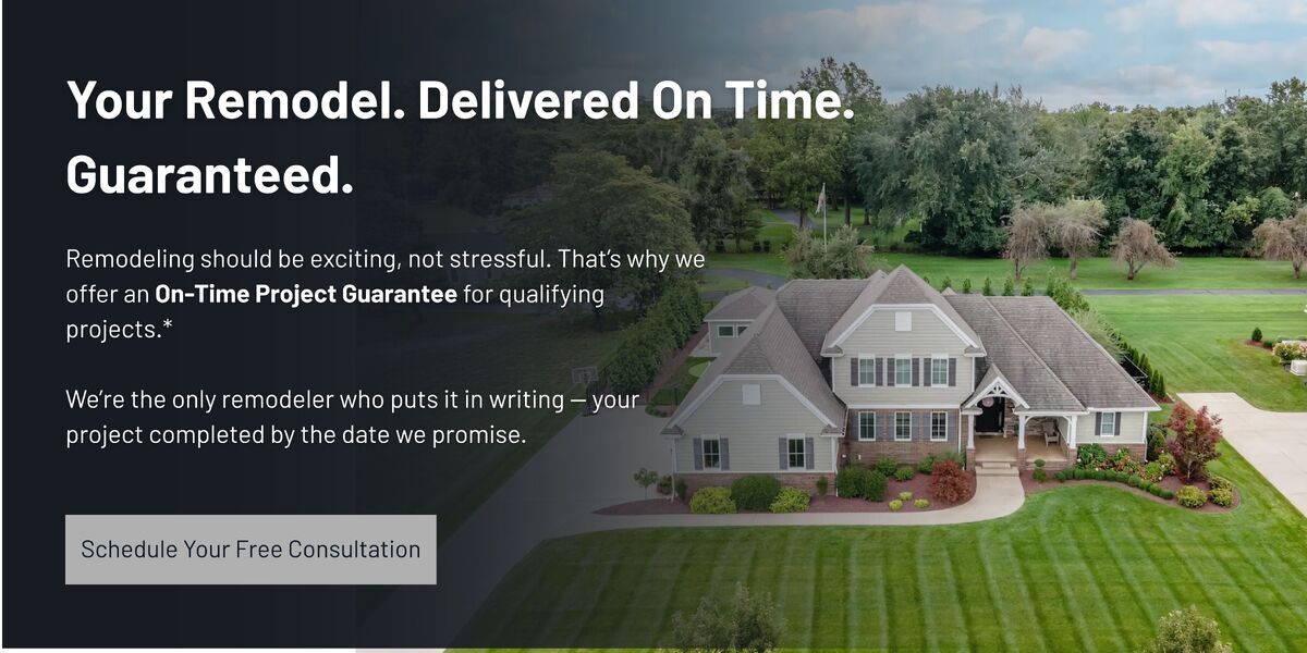 LL Custom Contracting On Time Guarantee Graphic