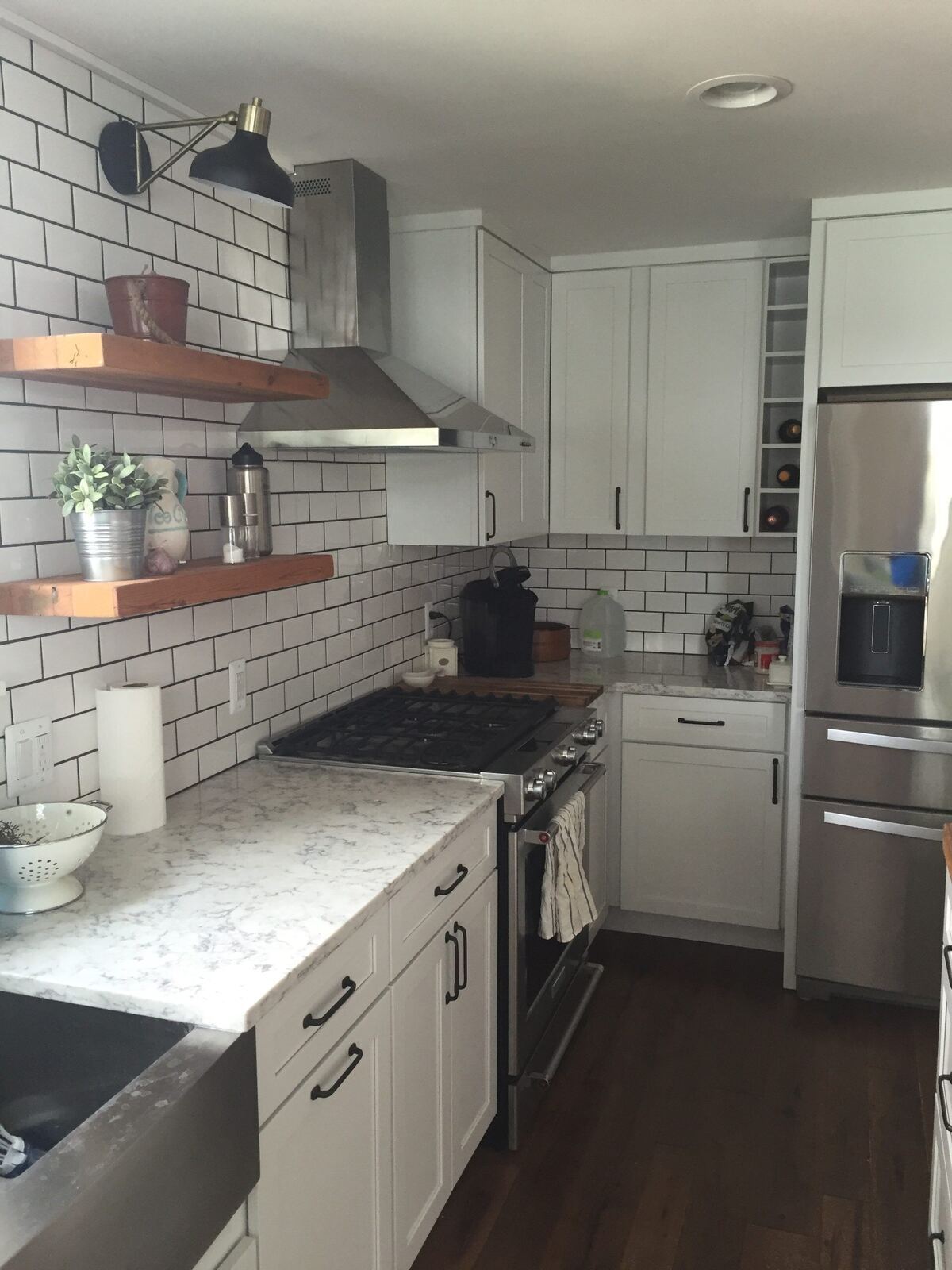 black and white small kitchen remodel